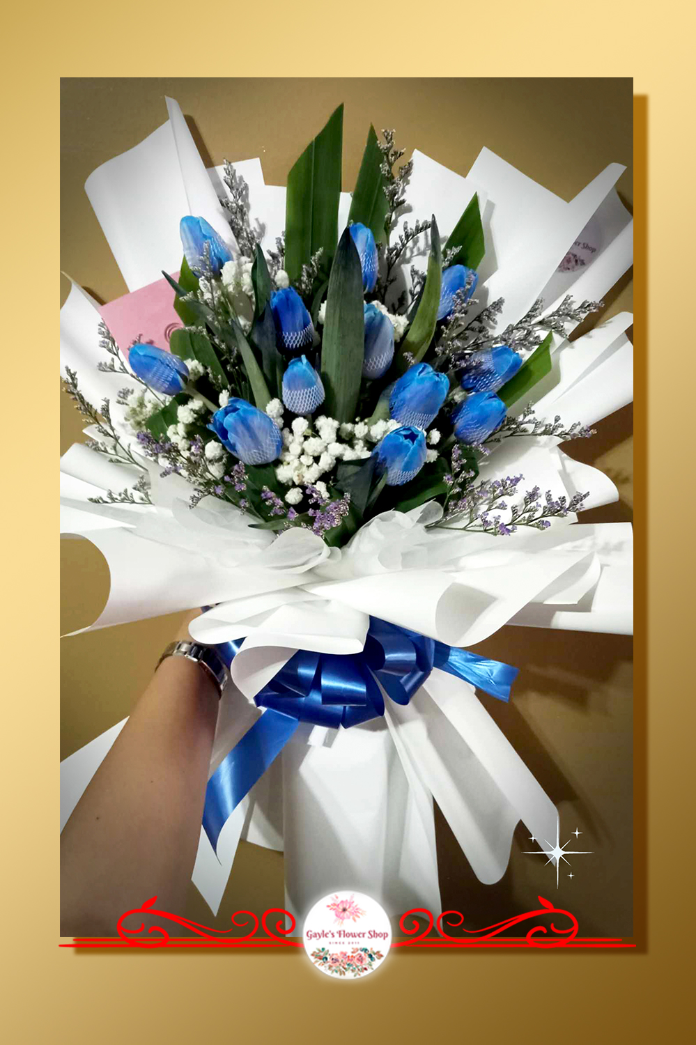 1 Dozen Blue Tulips Bouquet
